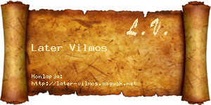 Later Vilmos névjegykártya